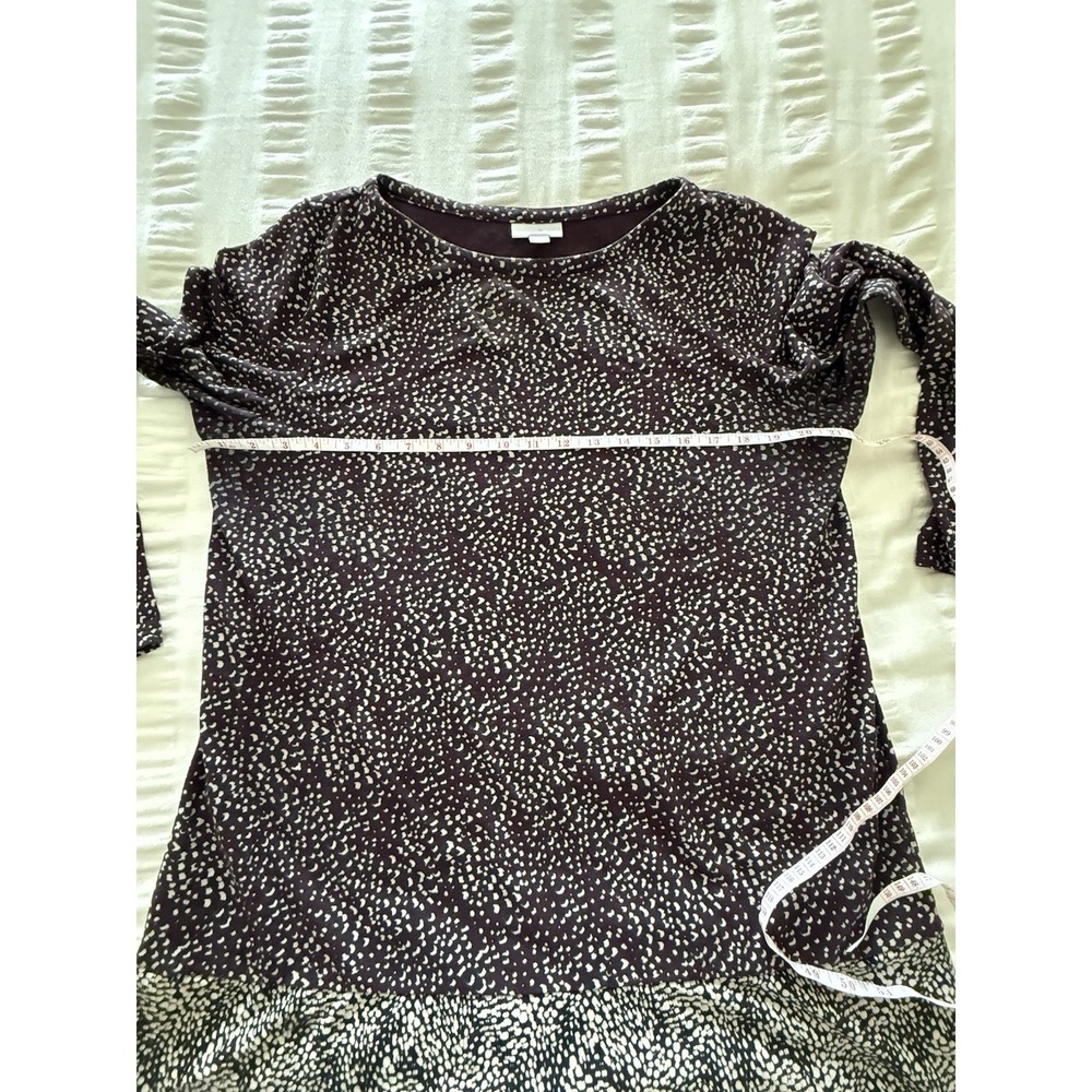 J. Jill Women's Pattern Dress, Dark Maroon With Black & Tan, Size M - Picture 6 of 7